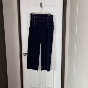Maeve Dark Blue Trousers with White Accents